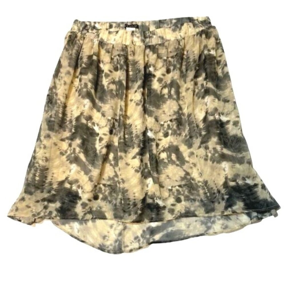 Venus Womens Elastic Waist Lightweight Shear Grey Taupe Lined Asymmetric Skirt 8